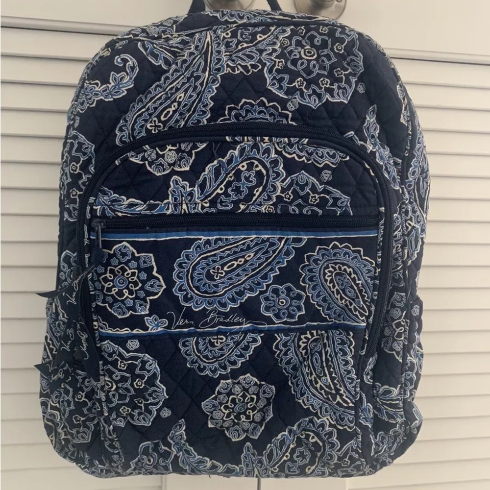 Retired Vera Bradley BLUE BANDANA Campus Backpack
